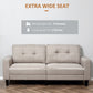 HOMCOM 3-Seater Sofa, Mid-Century Linen Couch with Upholstered Seat, Button-Tufted Back Cushion and Rubber Wood Legs for Living Room, Bedroom, Gray