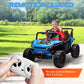 Qaba 12V Kids Ride On Car, Toy Truck with Remote Control, Spring Suspension, LED Headlights, 3 Speeds, Blue