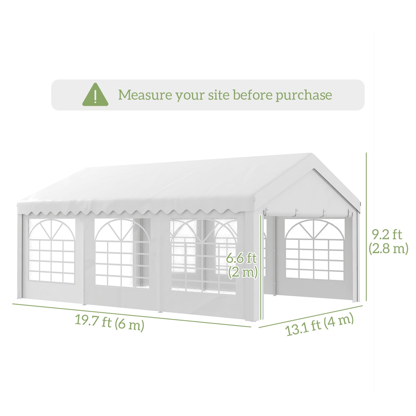 Wedding Tent with Sidewalls - Heavy Duty Party Tent, White