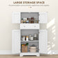 HOMCOM 50.5" Kitchen Storage Cabinet, Modern Kitchen Pantry Cabinet with 4 Doors, Drawer, Adjustable Shelf, Black