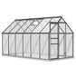 Outsunny 6' x 12' x 6.5' Walk-in Greenhouse, Polycarbonate Greenhouse with Adjustable Roof Vent, Base, Sliding Door, Clear
