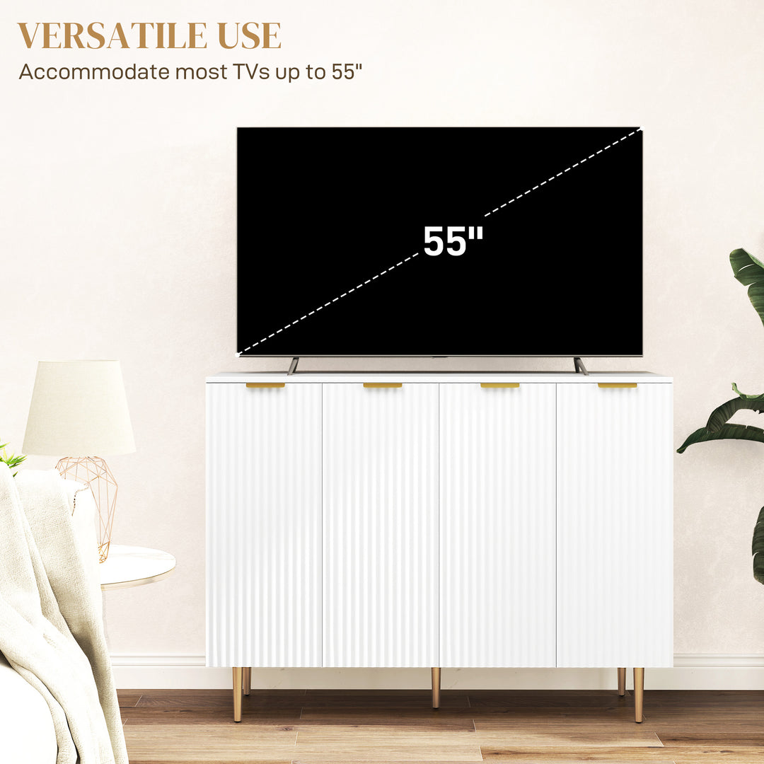 HOMCOM Modern Kitchen Storage Cabinet, Sideboard Buffet Cabinet with Adjustable Shelves for Kitchen Hallway, White