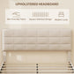 HOMCOM Queen Size Bed Frame with Upholstered Headboard, Modern Platform Bed Frame with Wood Slats, 1100 lbs Capacity, Cream