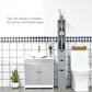 HOMCOM Tall Bathroom Storage Cabinet, Narrow Bathroom Cabinet with Drawers and Open Shelves for Small Spaces, White and Grey