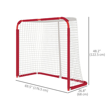Soozier Hockey Net, Easy Set Up Hockey Goal with Steel Frame, PE Mesh, Outdoor Hockey Training Equipment for Garden, Backyard