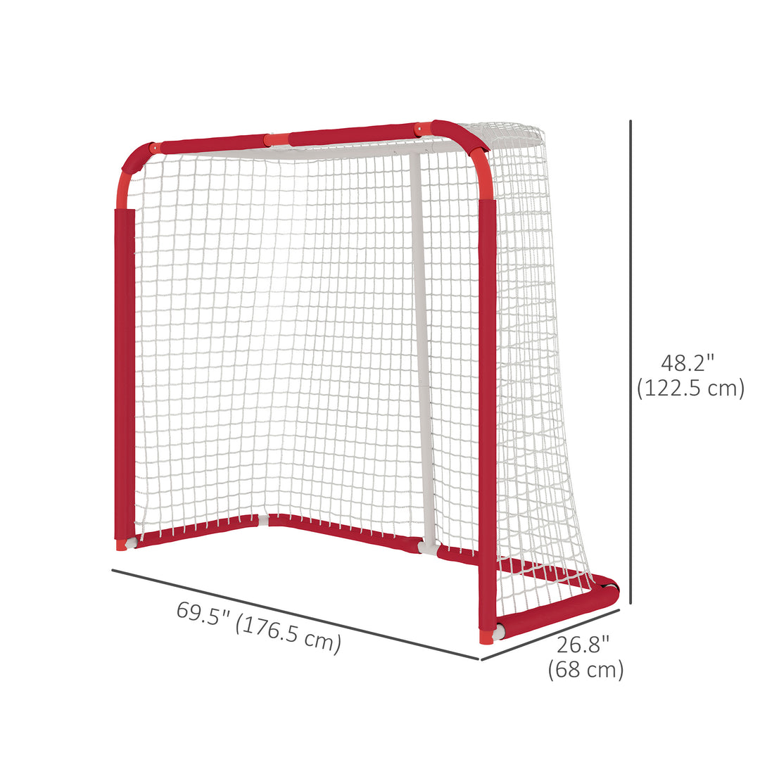 Soozier Hockey Net, Easy Set Up Hockey Goal with Steel Frame, PE Mesh, Outdoor Hockey Training Equipment for Garden, Backyard