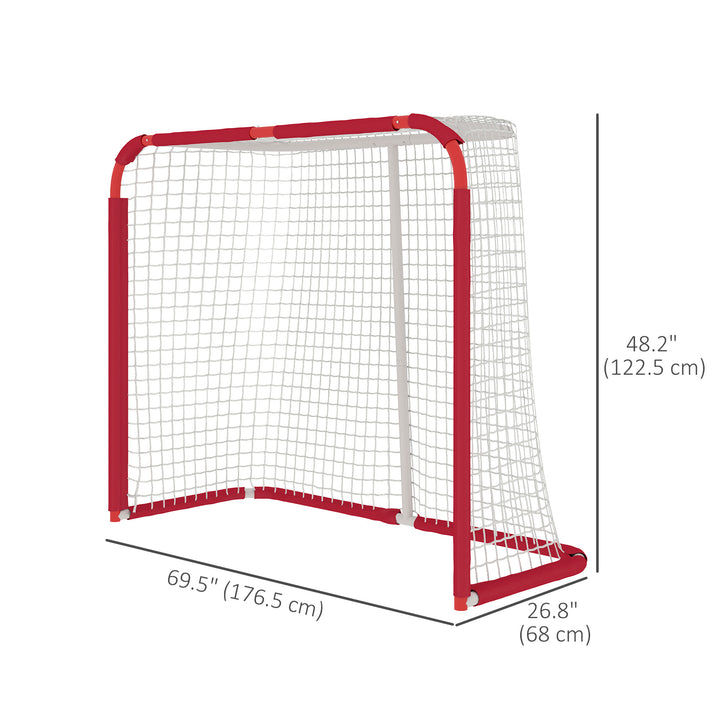 Soozier Hockey Net, Easy Set Up Hockey Goal with Steel Frame, PE Mesh, Outdoor Hockey Training Equipment for Garden, Backyard