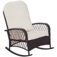 Outsunny Rattan Rocking Chair, Outdoor Wicker Patio Rocker Chair Furniture with Thick Cushions, for Garden Backyard Porch, Khaki