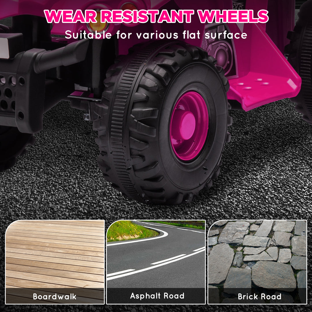 Qaba 6V Kids ATV Quad w/ Music, Forward, for 2-6 Years, Red