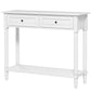 HOMCOM Hallway Console Table, Modern Entryway Table with 2 Drawers, Storage Shelf, Turned Legs for Living Room, Bedroom, Black