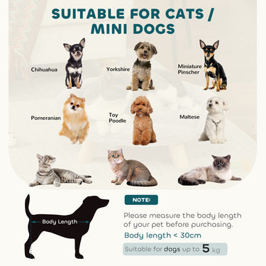 PawHut Elevated Dog Sofa Bed, Cat Couch with Washable Cover, Wooden Legs, for Miniature Dogs, Grey