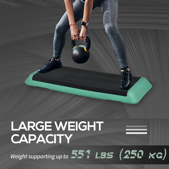 Soozier 43" Adjustable Aerobic Platform Stepper 3 Level with Risers 4” 6” 8” Cardio Fitness Trainer Workout Step Home Gym Exercise, Black Purple