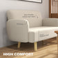 HOMCOM Velvet Feel Fabric 2 Seater Sofa, Small Sofa Loveseat with 8.3" Thick Padding and Wood Legs, Grey
