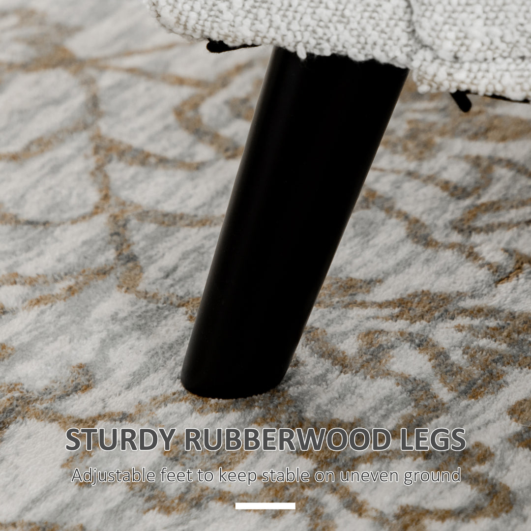 HOMCOM Upholstered Storage Bench with Arms, Modern Ottoman Bench for Bedroom, Entryway, and Living Room, Cream White