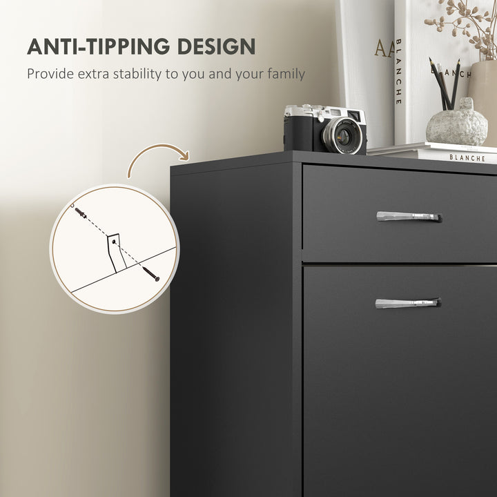 HOMCOM Narrow Shoe Storage with 2 Flip Drawers and Adjustable Shelves Shoe Cabinet Organizer for 12 Pairs of Shoes, White