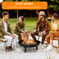 Outsunny 23" Round Outdoor Fire Pit, Portable Firepit Fireplace with Support Legs for Garden, Patio, Camping, Bonfire, Black