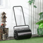 Outsunny Heavy Duty Lawn Roller, 20" Push/Tow Behind Sod Roller, Grass Flattener Filled with 11gal Water/136lbs Sand, Black