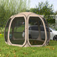 Outsunny 11' x 11.5' Screen Tent, Pop Up Camping Gazebo with Portable Carry Bag and 2 Doors, Cream White
