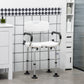 HOMCOM Bath Chair with Back, Adjustable Height Non-slip Shower Stool Bench Tool-Free Assembly Bathroom Aids, White