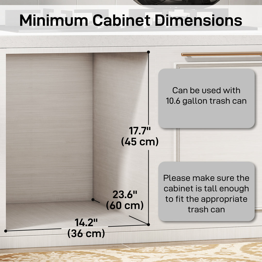 HOMCOM Pull Out Trash Can Under Cabinet, 10.6 Gallon (40L) Slide Out Garbage Can with 2 Removable Compartments, Grey
