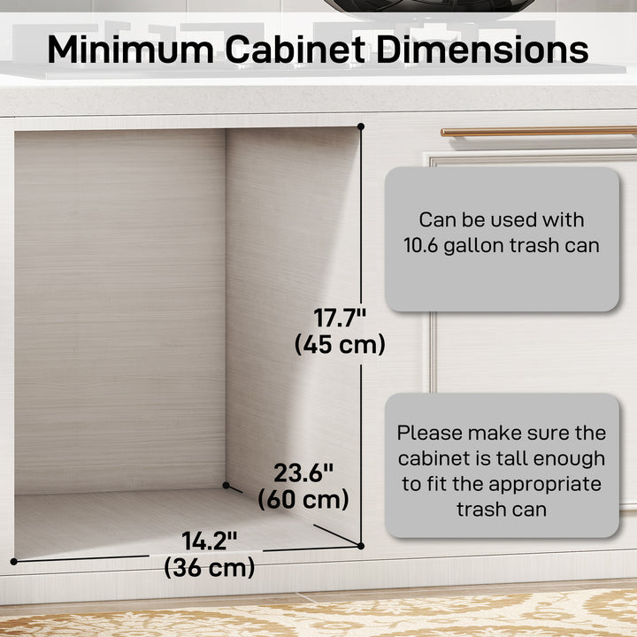 HOMCOM Pull Out Trash Can Under Cabinet, 10.6 Gallon (40L) Slide Out Garbage Can with 2 Removable Compartments, Grey
