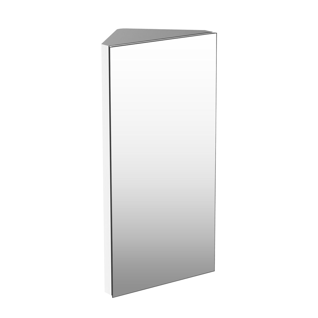 HOMCOM Wall mounted Bathroom Corner Mirror Storage Cabinet Stainless Steel with Single Door