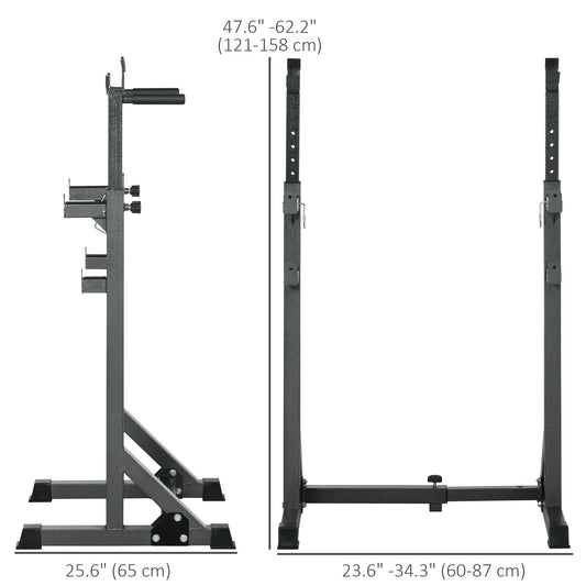 Soozier Adjustable Bench Press Rack, Multi-Function Squat Rack for Home Gym Strength Training, Black