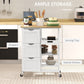 HOMCOM Kitchen Cart on Wheels, Rolling Kitchen Island Cart with Wood Top, 3 Drawers and Shelves for Home Dining Area