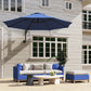 Outsunny 9.6 x 9.6 ft Wall Mounted Umbrella with Rotate, Patio Market Umbrella Parasol for Outdoor with Crank, Charcoal Grey