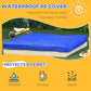 Outsunny Wooden Kids Sandbox with Foldable Bench Seat, 2 Plastic Boxes, Bottom Liner, Storage Space for Garden, Backyard
