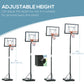 Soozier Portable Basketball Hoop Stand with Wheels, Height Adjustable 8FT-10FT for Outdoor Use, Black