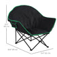 Outsunny Foldable Camping Chair Padded Moon Saucer Chair with Carry Bag, Storage Pocket for Outdoor, Beach, Picnic, Hiking, Fishing, Travel