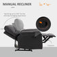 HOMCOM Recliner Chair, Manual Reclining Chair with Footrest, Padded Seat for Living Room, Bedroom, Study, Dark Grey