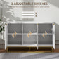 HOMCOM 47" Sideboard Buffet Cabinet with Storage, Contemporary Buffet Cabinet with Adjustable Shelves and Metal Legs, Kitchen Storage Cabinet with Elevated Base, White