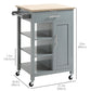 HOMCOM Kitchen Island, Compact Kitchen Cart on Wheels with Open Shelf & Storage Drawer for Dining Room, Kitchen, Black
