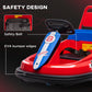 Aosom Kids Bumper Car, 6V 360Â° Rotation Electric Ride on Car, Twin Motors Battery Powered Toy with Music, Horn and Lights, Safety Belt, for Boys and Girls Aged 18-48 Months - Red