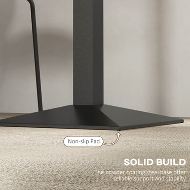 HOMCOM 28" Square Dining Table, Modern Dining Room Table with Steel Base, Space Saving Small Kitchen Table, Dark Brown