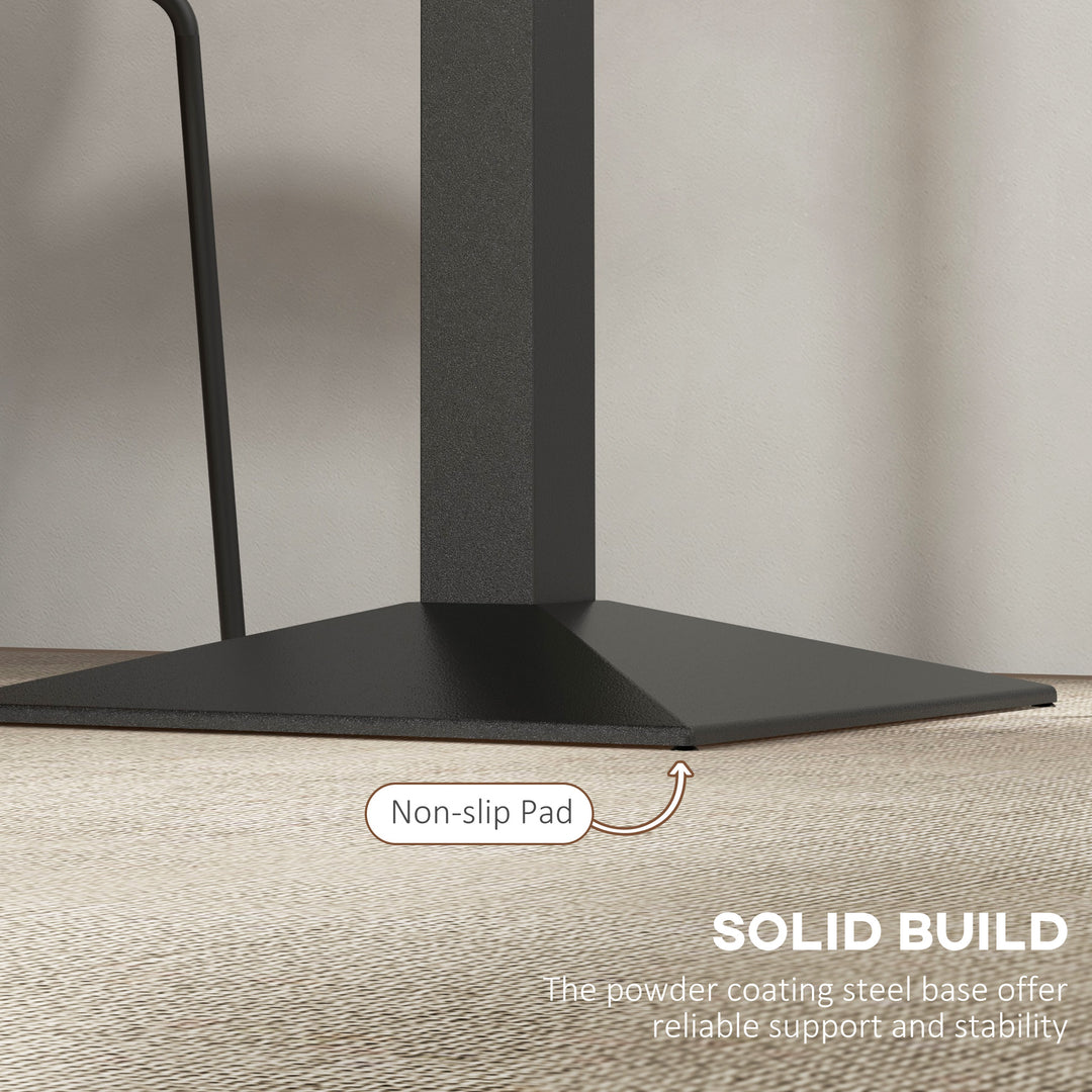 HOMCOM 28" Square Dining Table, Modern Dining Room Table with Steel Base, Space Saving Small Kitchen Table, Dark Brown