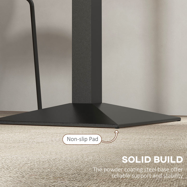 HOMCOM 28" Square Dining Table, Modern Dining Room Table with Steel Base, Space Saving Small Kitchen Table, Dark Brown