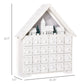 HOMCOM Christmas Advent Calendar, 2022 Light Up Table Xmas Wooden House Holiday Decoration with Countdown Drawer, Village, for kids Adults, White