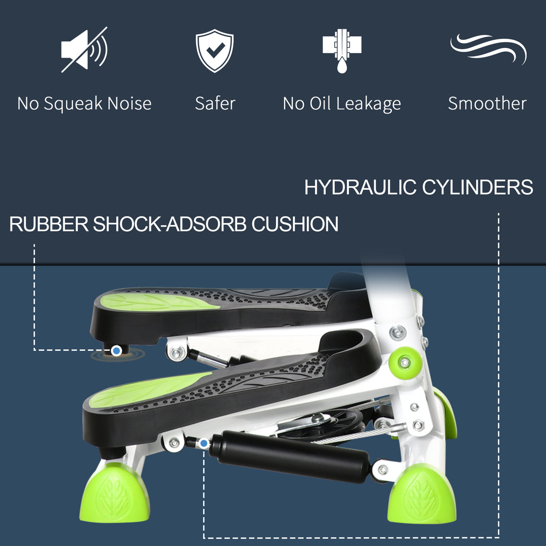 Soozier Twist Stepper Exercise Machine with Adjustable Resistance, LCD Screen - White & Green