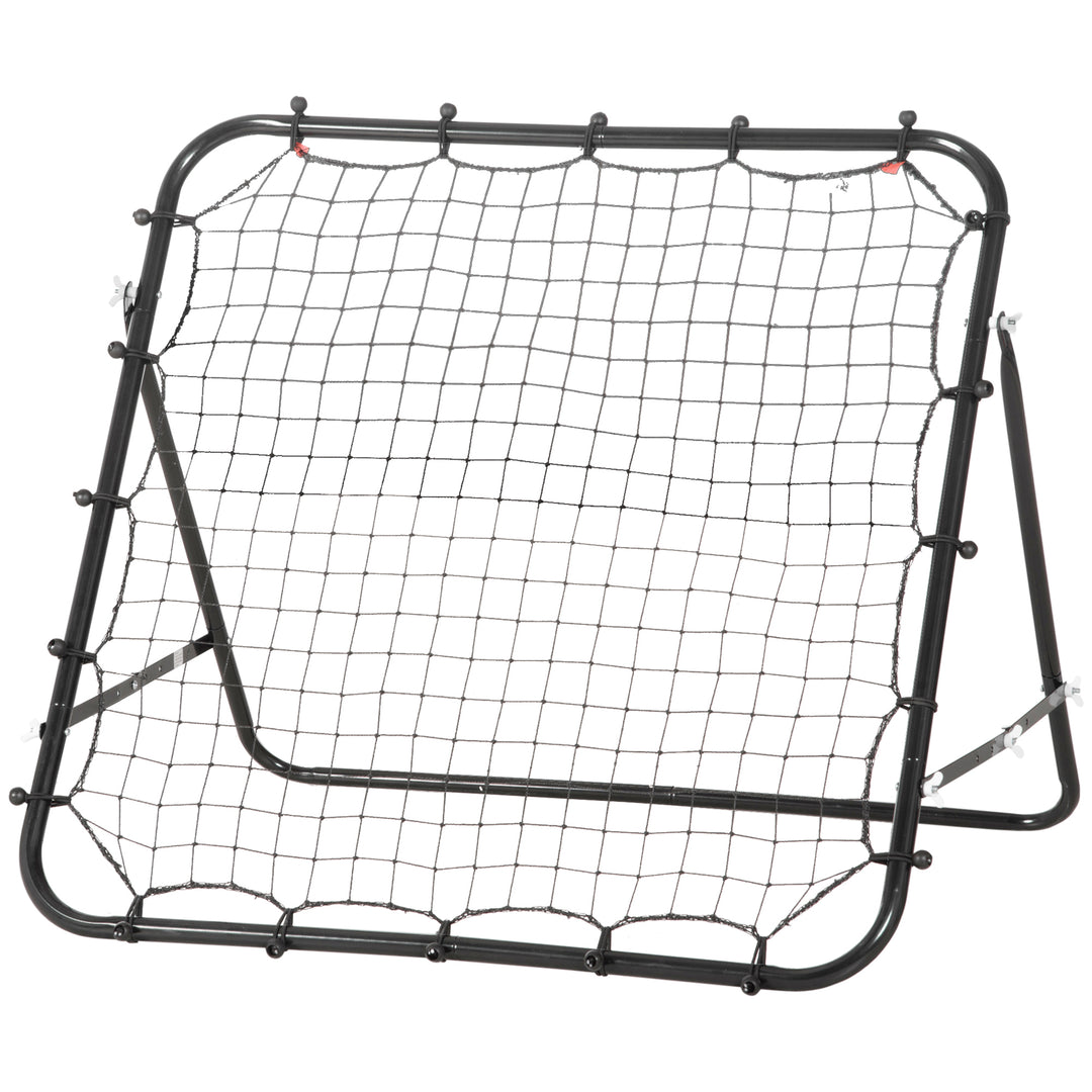 HOMCOM Volleyball Rebounder Net Football Training Aid Kickback Target Play Black