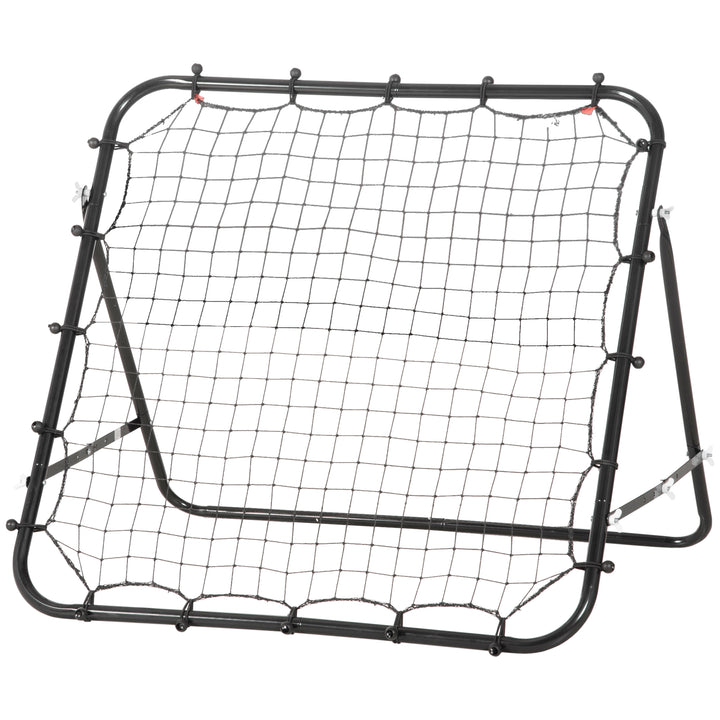 HOMCOM Volleyball Rebounder Net Football Training Aid Kickback Target Play Black