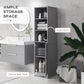 kleankin Tall Bathroom Storage Cabinet, Freestanding Tower Cabinet with Adjustable Shelf, 3 Open Shelves, White