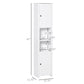 HOMCOM Tall Medicine Cabinet, Freestanding Bathroom Storage Cabinet with Shelves and 2 Cupboards, Bathroom Organizer, White