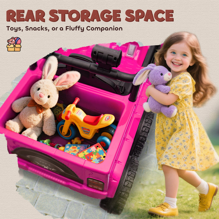 Qaba 12V 4WD/2WD Kids Electric Car w/ Remote Control, Spring Suspension, Back Trailer, Light, Music, Soft Start, Dark Green