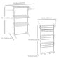 HOMCOM 3-Tier Foldable Clothes Drying Rack, Stainless Steel Laundry Rack with 2 Side Wings and 6 Castors, Collapsible Adjustable Clothes Airer for Indoor Outdoor, White