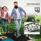 Outsunny 3.3FT Classic Garden Bridge with Safety Railings Arc Footbridge Decorative Pond Bridge for Backyard Creek Stream, Black