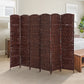 HOMCOM 6ft Folding Room Divider, 6 Panel Wall Partition with Wooden Frame for Bedroom, Home Office, Natural