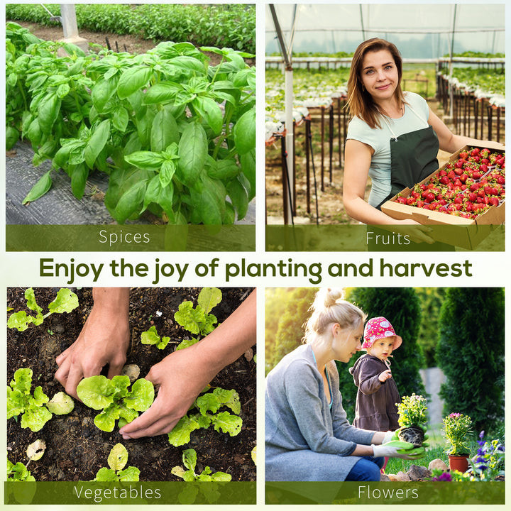 Outsunny 26' x 10' x 7' Large Steeple Walk-in Greenhouse Outdoor Garden Plant Seed Tunnel Grow Tent Steel Frame, Green